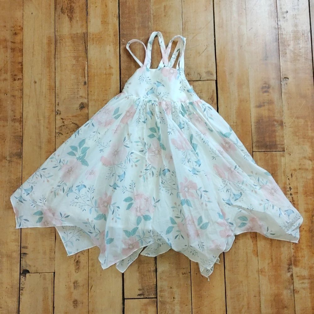Rachel Zoe floral dress 2T flowy white pink fullskirt Easter spring lined cotton